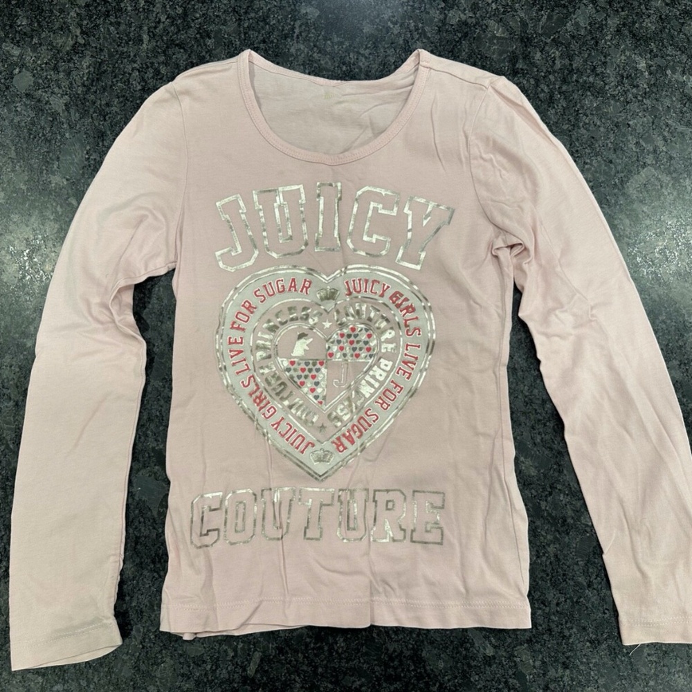 Girls Juicy Couture Long Sleeved Shirt Tshirt Top - size Small